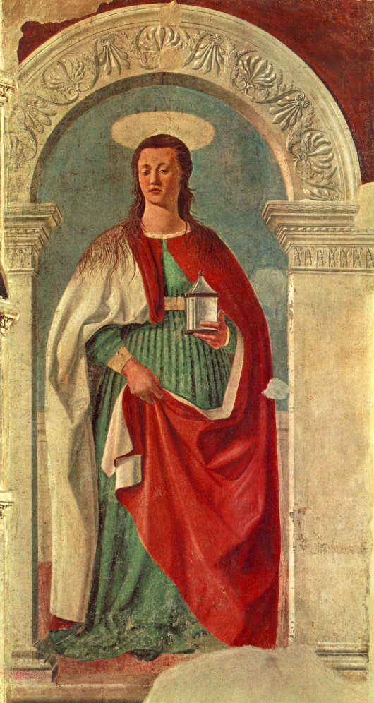 St. Mary Magdalene by Piero della Francesca Fresco (1460) in Arezzo Cathedral, Italy